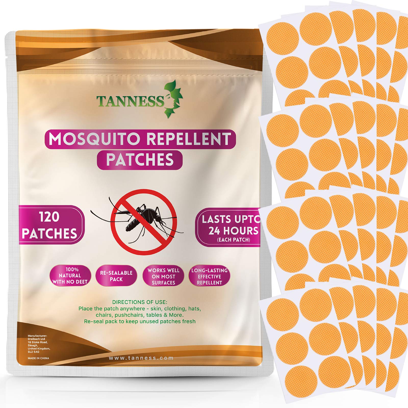 Buy Tanness Mosquito Patches (x120) Natural Insect Repellent