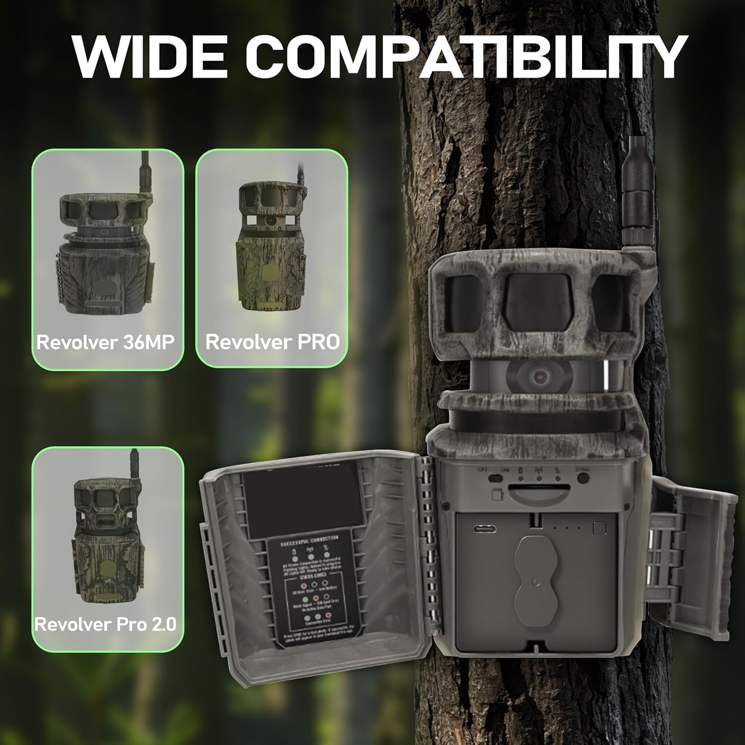 2 Pack Upgrade 6500mAh Rechargeable Battery Replacement for Stealth Cam 360 Max Cartridge Battery Pack,Compatible with 360 Model Cameras Revolver and Revolver Pro (Cable Included)
