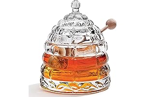 STUDIO SILVERSMITHS Crystal Honey Jar - The Perfect Glass Jar for Nature's Sweetness