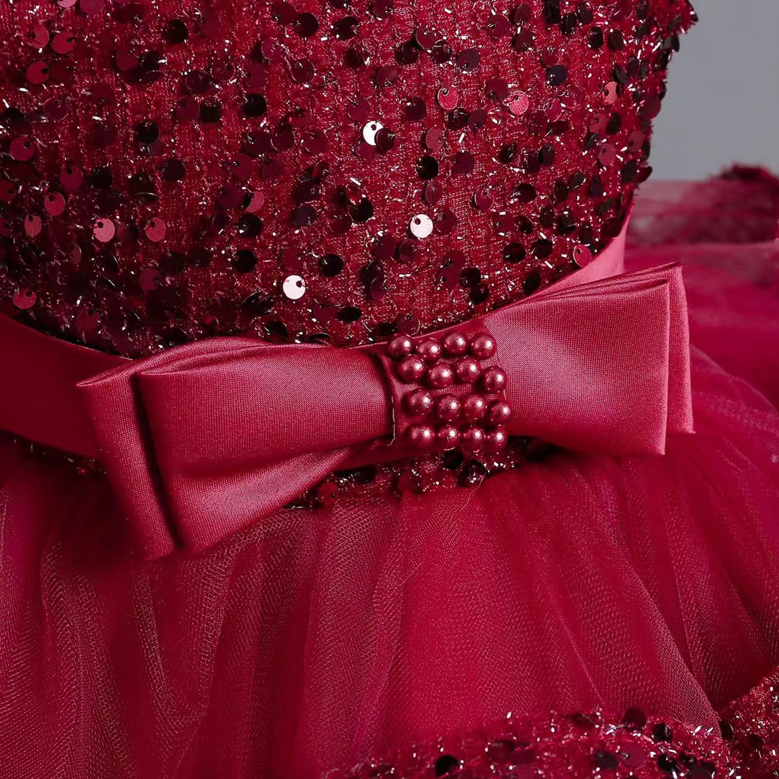 Miipat Baby Mädchen Festzug Kleid Pailletten Prinzessin Kleid Kleinkind Blume Hochzeit Geburtstag Party Kleid Kleider
