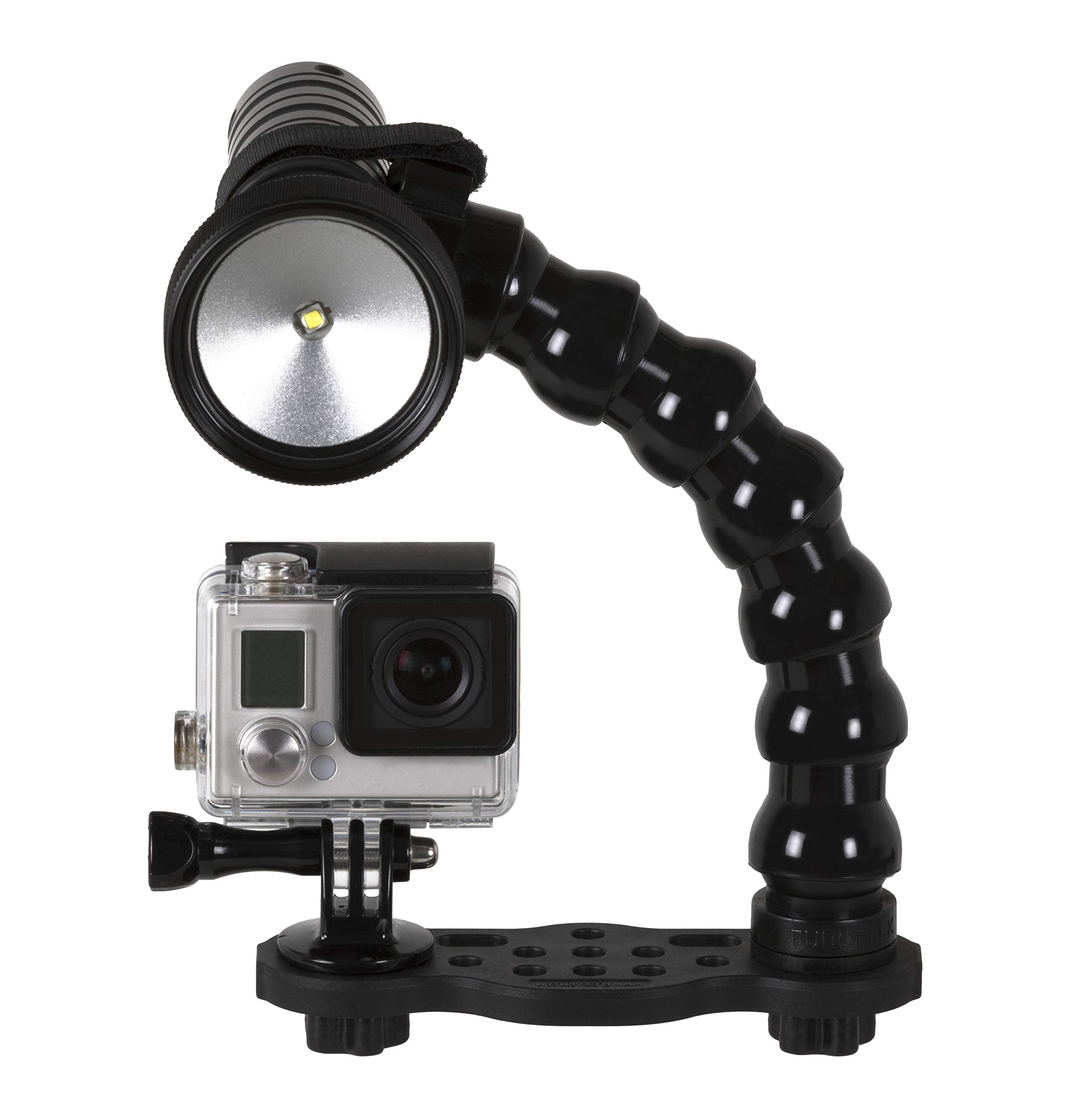 Platine Stabilisateur de Plongee sous-Marine GO-Tray avec Bras Flexible et Support Lampe pour GoPro DJI Osmo Action Autre Caméra d'action pour GoPro FLEX-ARM GOTR03