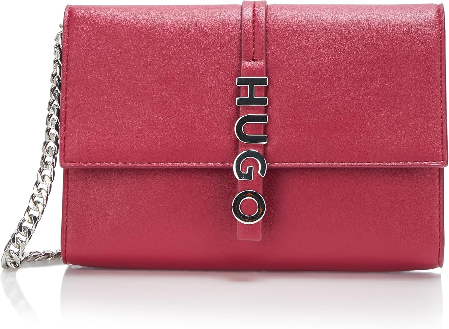 HUGO womens Vertical Logo Clutch With Chain