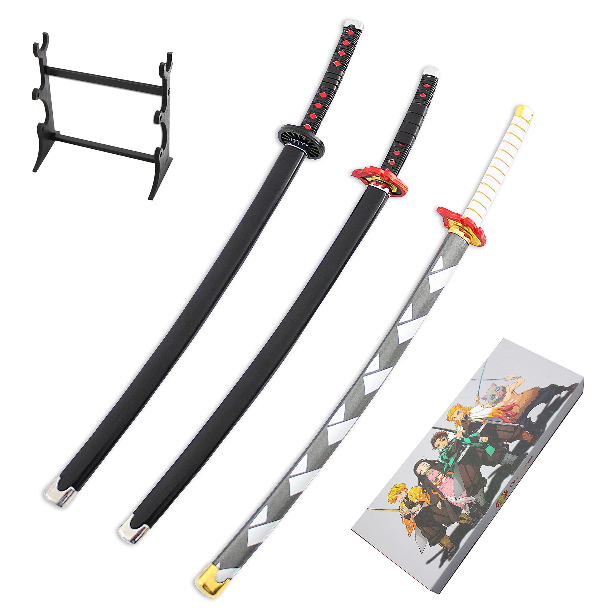 Oppulents demon slayer mini toy swords action figure pack of 3 swords