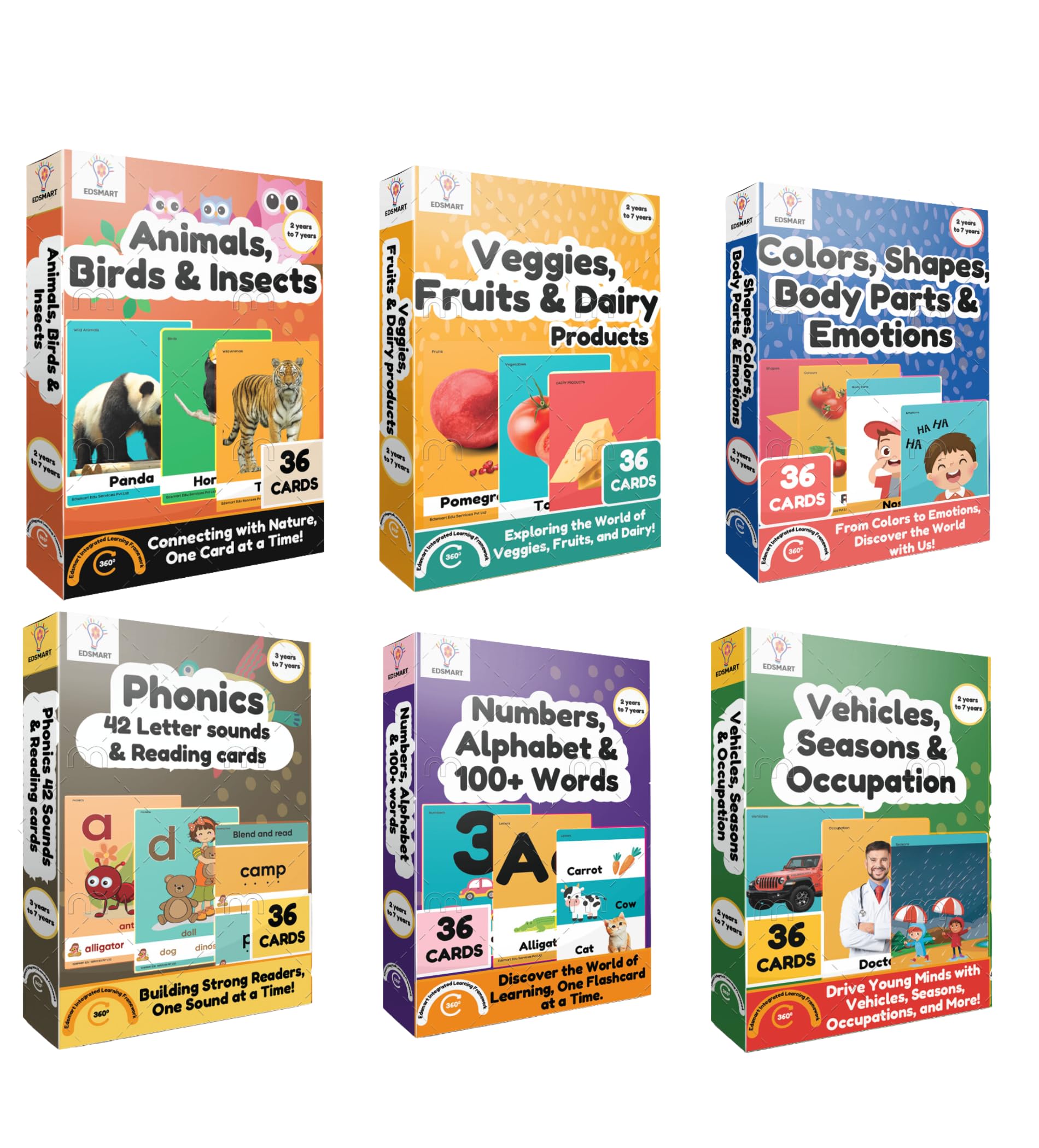 Children Flash Cards Set of 6 (JFC-COMBO6-1)