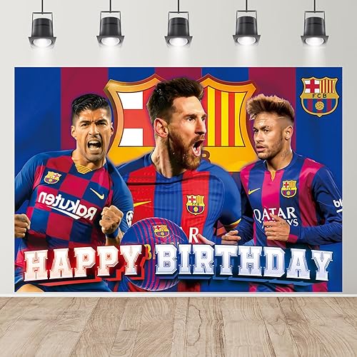 Telón de fondo para fiesta de cumpleaños de Barcelona, decoración de fiesta de cumpleaños de Barcelona, fondo de fotos de fútbol, accesorios para