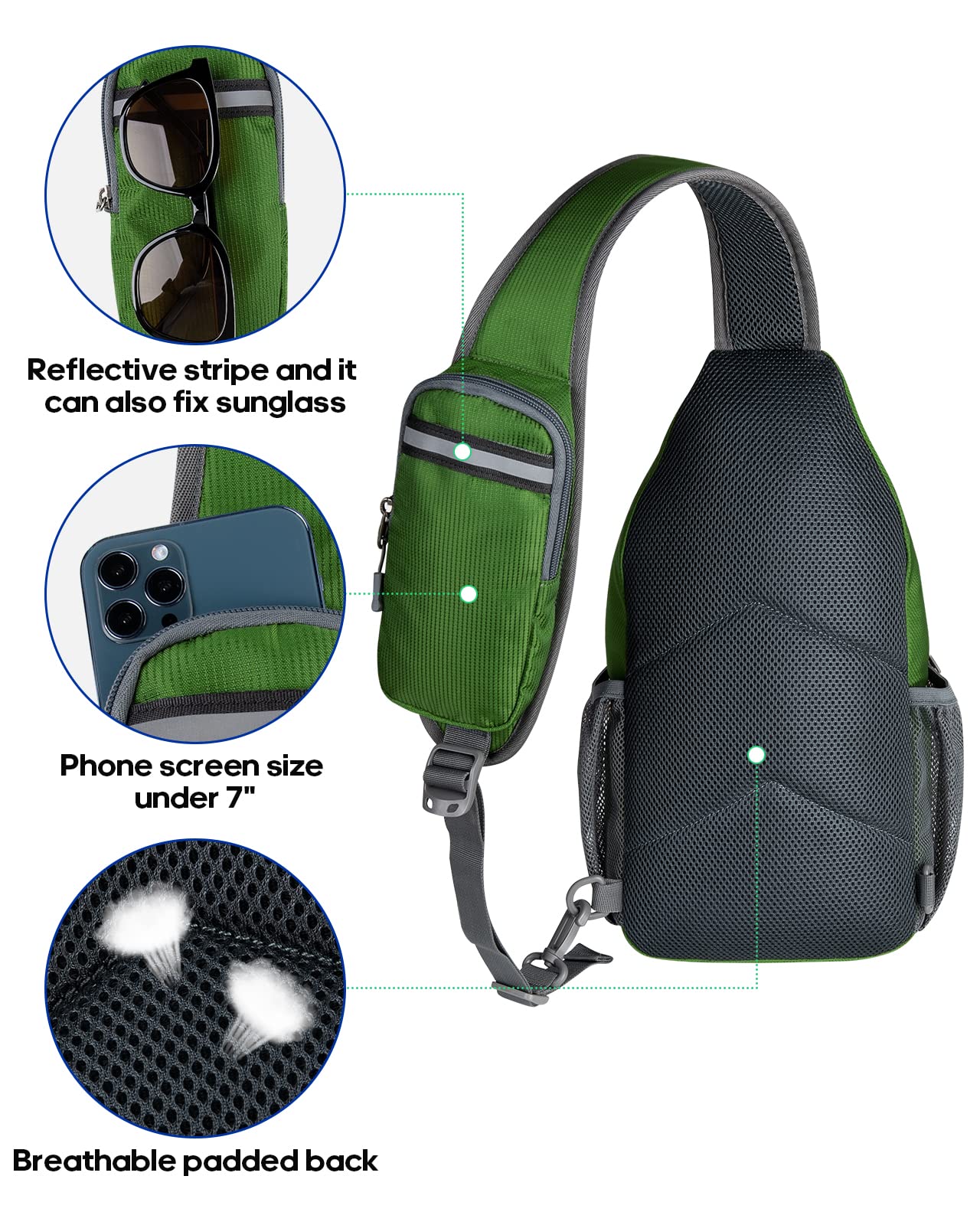 WATERFLY Crossbody Sling Backpack Sling Bag Travel Hiking Daypack view 6