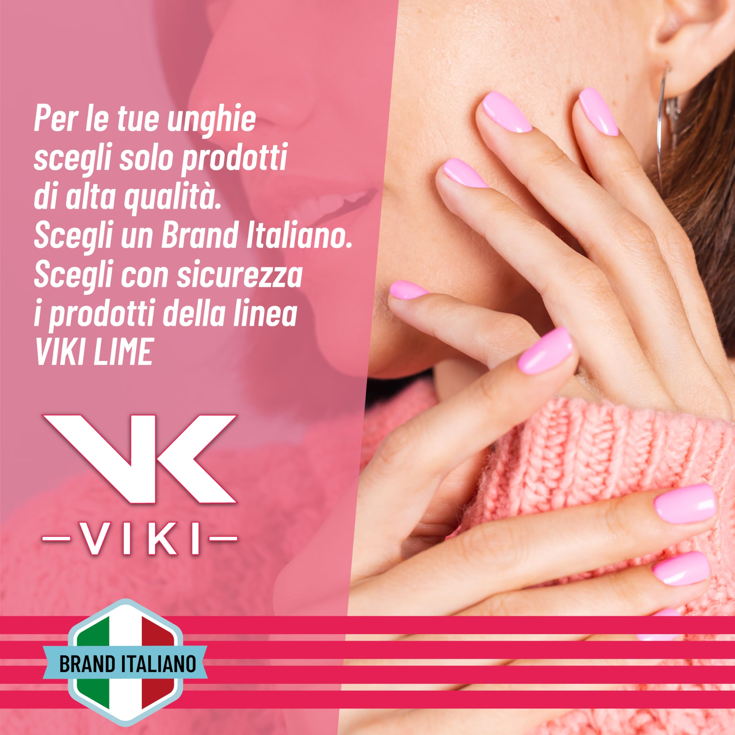 VIKI Set 100 Lima Unghie Professionale 100/180 Doppia Grana, Lime Unghie per Manicure e Pedicure, Unghie Naturali, Gel, Acrilico e Semipermanente, Lime Delicate e Resistenti ideale per centri estetici