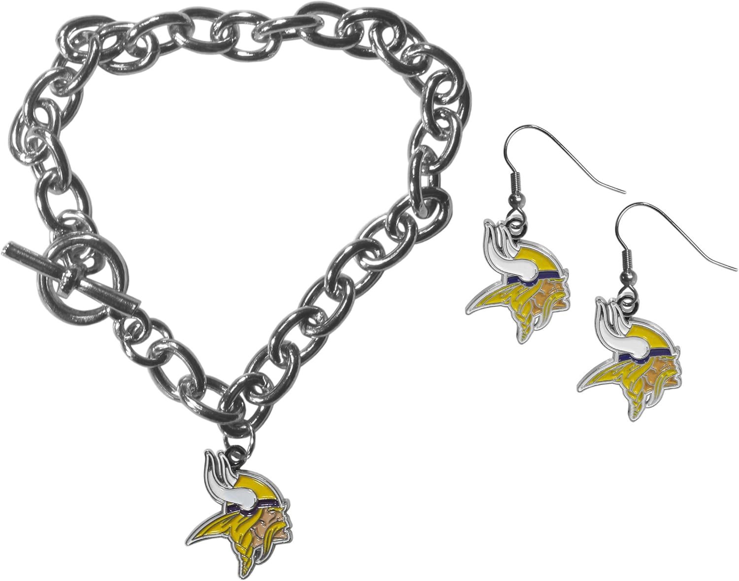 Siskiyou Sports NFL womens Chain Bracelet and Dangle Earring Set