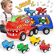 Toys for 2 3 Year Old Boys, Toy Cars Construction Toys for 1-6 Year Old Boys Toys Age 1-6 Birthday Xmas Gifts (Dinosaur Truck)