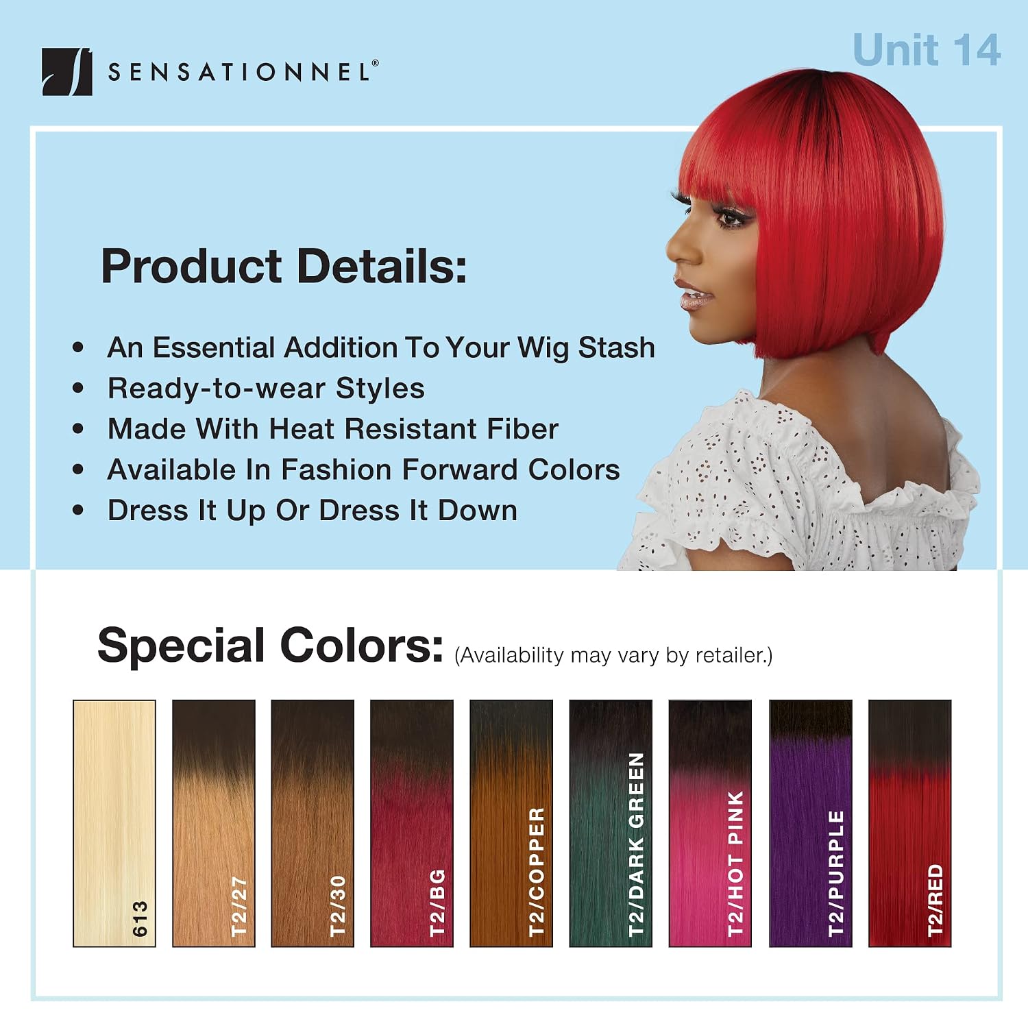 Sensationnel Dashly Wig - Unit 14 Non Lace Cap Ready to Wear Ear to Ear Lacepart Synthetic (1 JETBLACK)