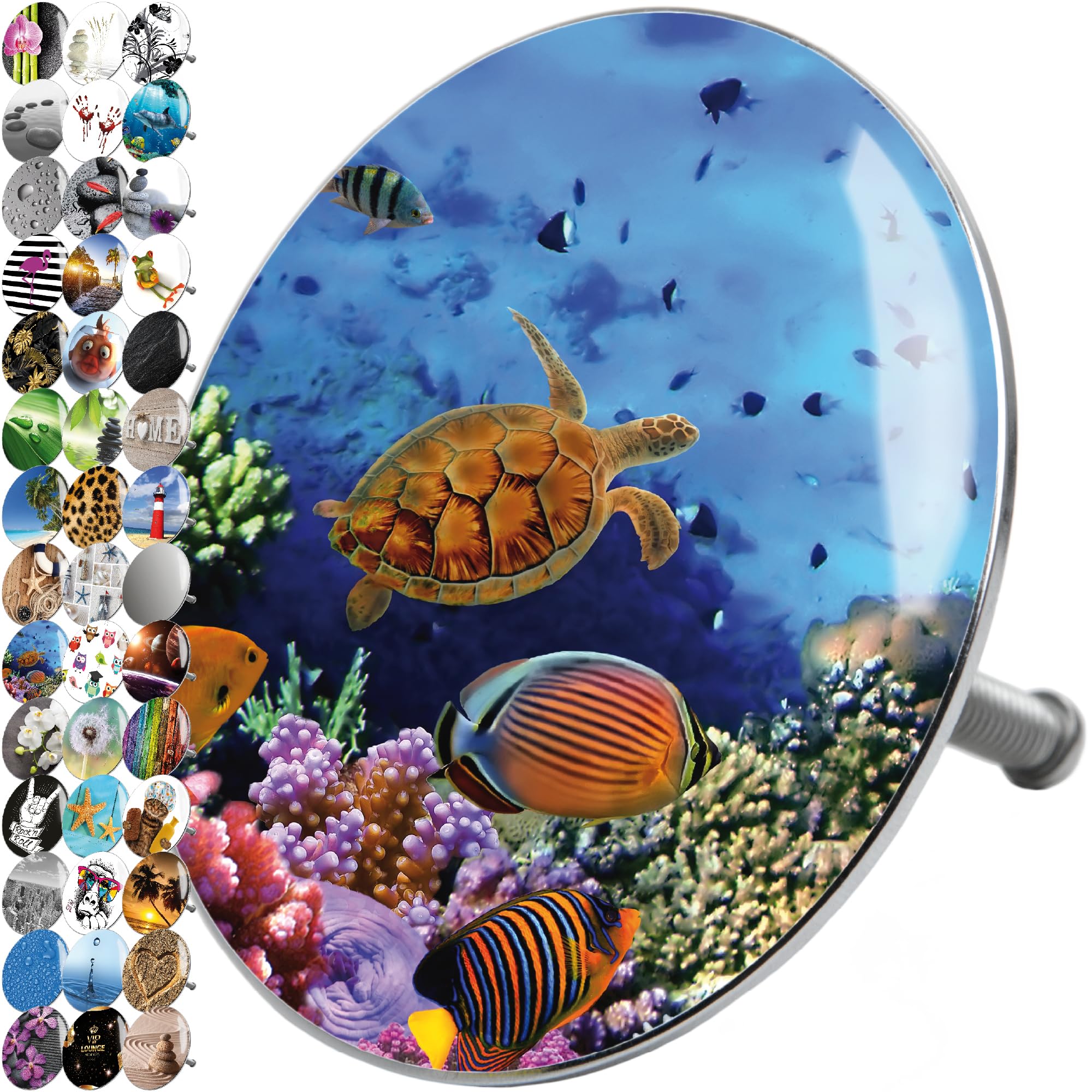 Sanilo Ocean Bathtub Plug, Wide Choice Of Colorful Bath Plugs, Easy To Insert Into The Bathtub (Ocean)