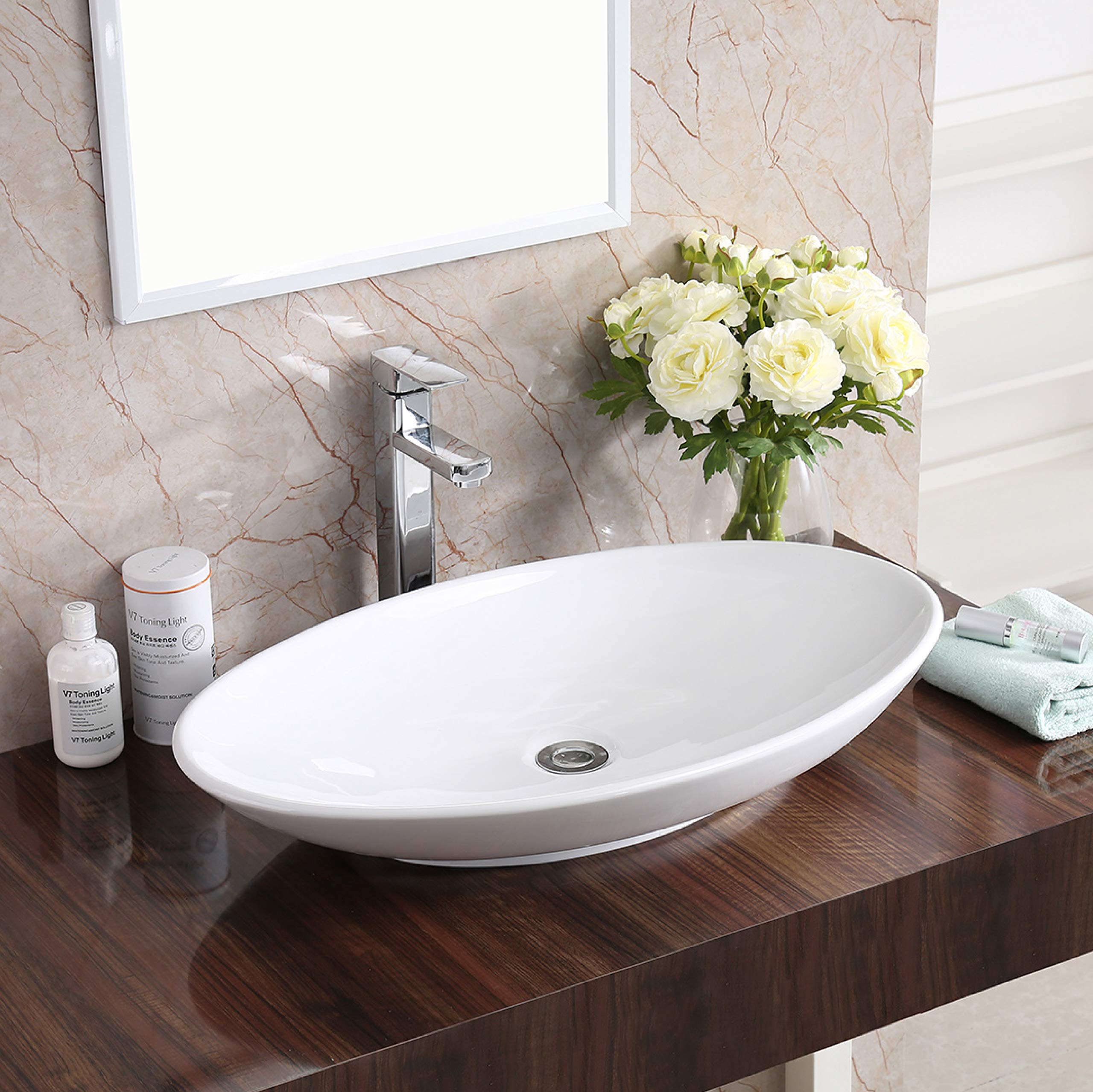 KarranVC-303-WH Valera 27" Vitreous China Vessel Bathroom Sink in White