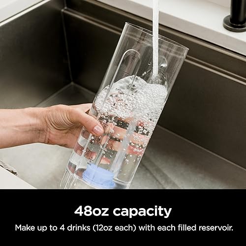 Miniatura 4 de Ninja WCX01WR Thirsti Depósito de agua extraíble de 48 onzas, color negro. Solo compatible con el sistema de bebida Thirsti WC1001