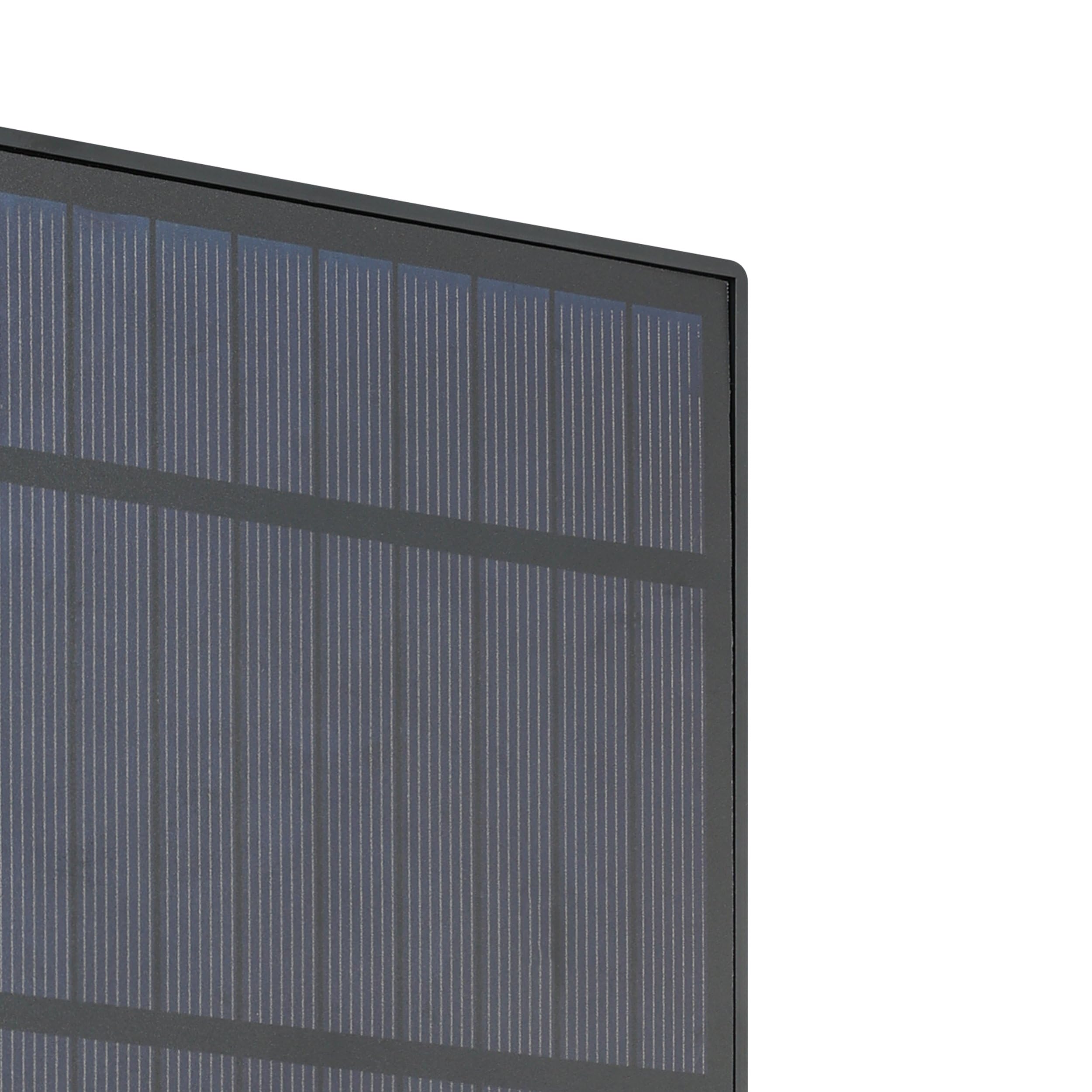 EGLO LED lampa solarna zewnętrzna Villagrappa | elastyczna lampa na zewnątrz z panelem słonecznym, lampa ścienna solarna z czujnikiem ruchu, czarna lampa zewnętrzna, ciepła