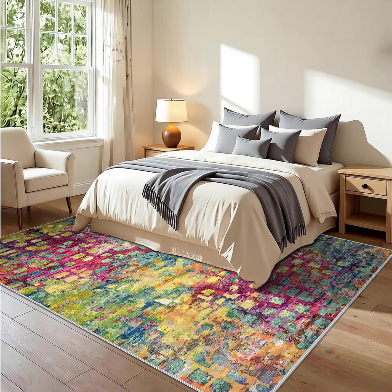Dywany do salonu, duży dywan kuchenny, 160 x 200 cm, dywan do sypialni, zmywalny, antypoślizgowy, do jadalni, wejścia, wewnątrz, wycieraczka do salonu, pokoju dziecięcego, korytarza