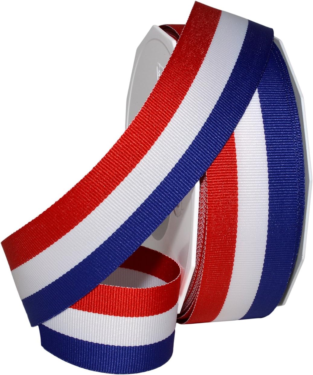 Morex Ribbon Stripes Ribbon, 7/8" x 25-Yard, Red White/Blue (Pack of 2)