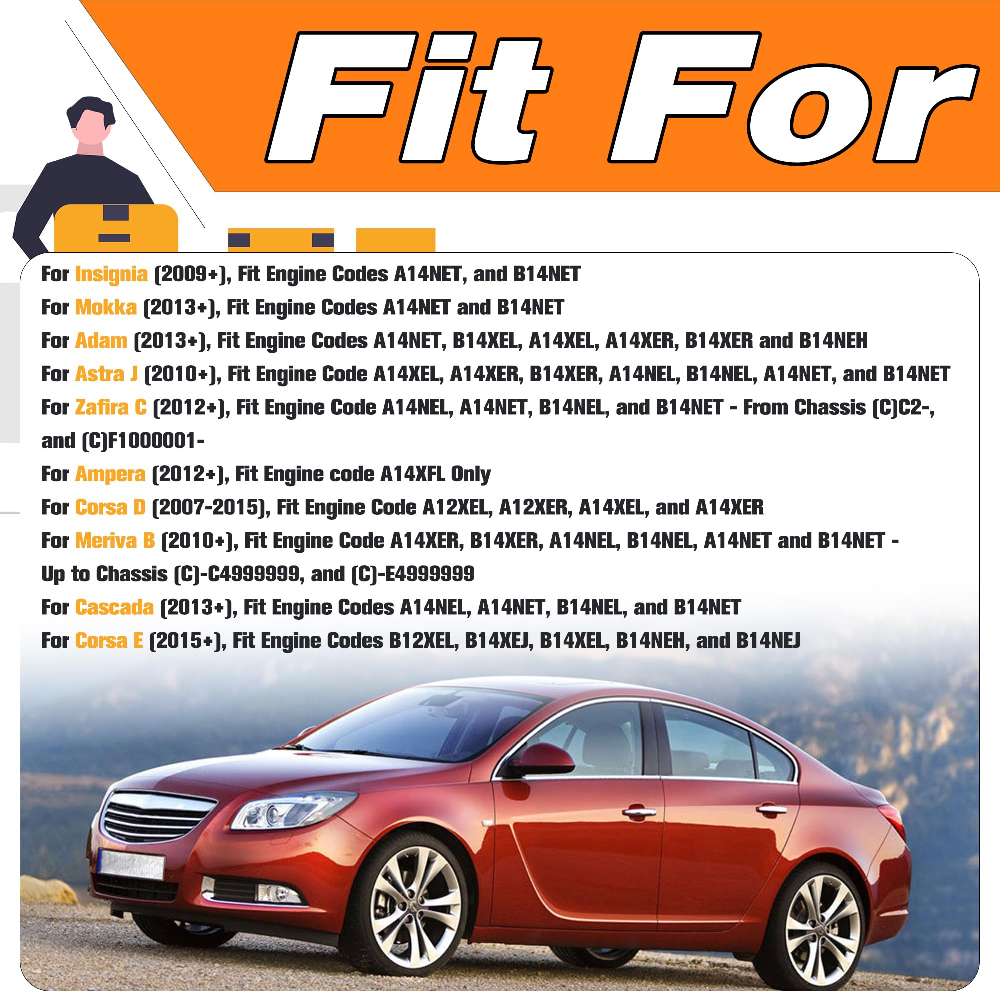 Copertura Valvola Bilanciere Compatibile per Chevy Aveo Cruze Opel Vauxhall Astra J Corsa D E Insignia A Meriva B Mokka 1.2 1.4 Sostituisce# 55573746,2005623, BK21-V405A02-CDXWAA