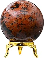 Vista 35 de Amazing Gemstone Bola de cristal de Yaxaita con soporte, bolas de meditación de esfera de cristal de 2 pulgadas para brujería y bolas decorativas