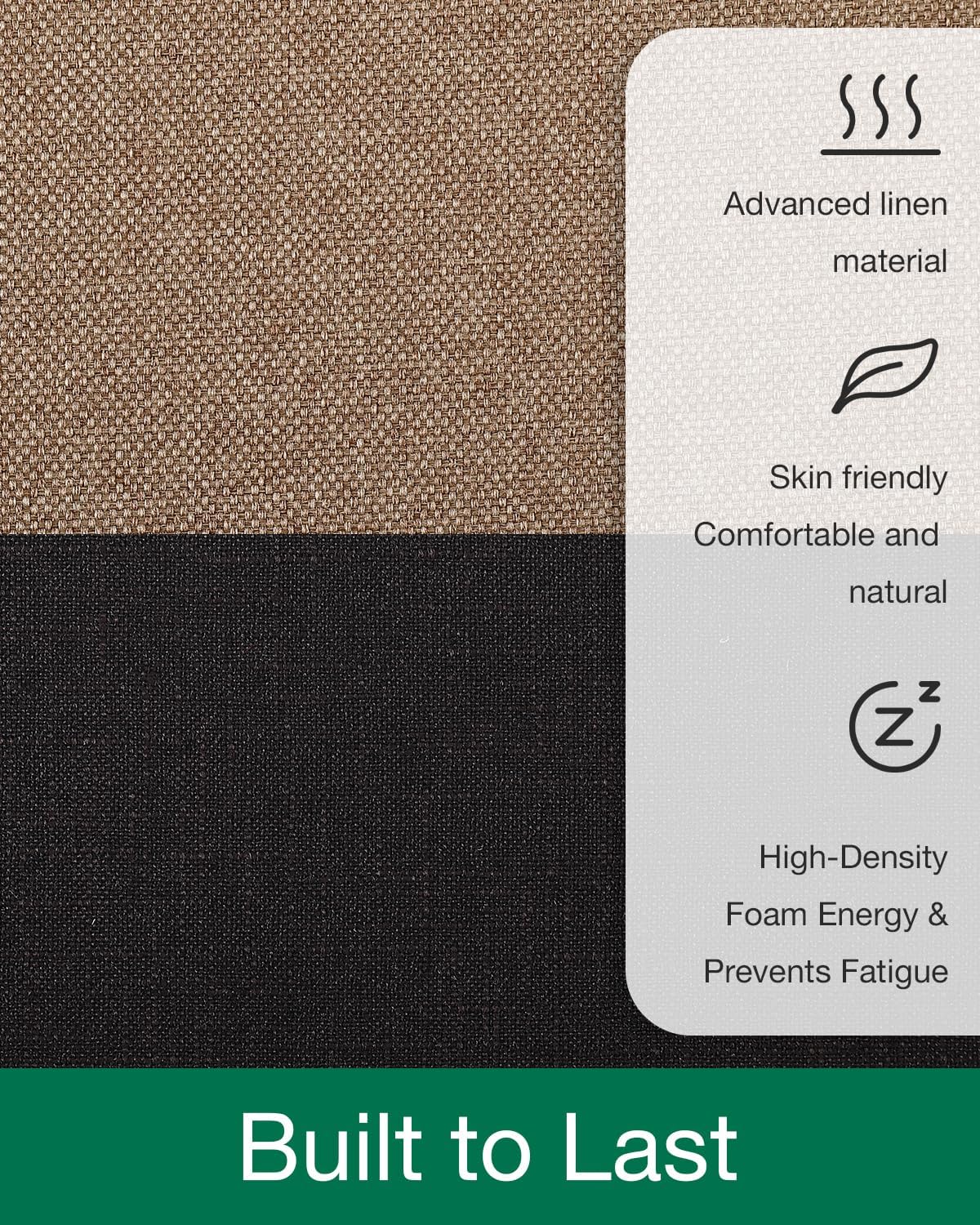 LUMI Anti Fatigue Cushioned Comfort Mats for Standing, 3/4 Thick Ergonomic Mats for Desk Office, Non-Slip, Ultra Soft, Memory Foam Rugs for Home, Kitchen, Laundry, 20x32, Beige