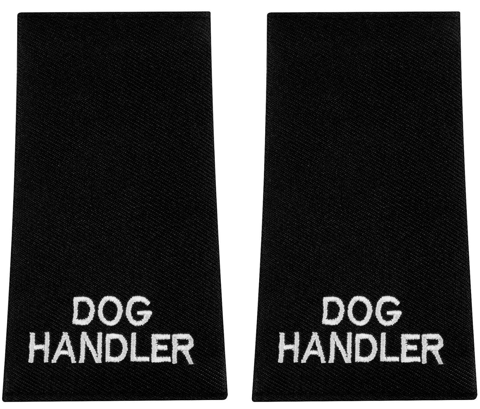 Handembroideryuk Black Dog Handler Shoulder Epaulettes Badge | Uniform Epaulets For Security And Close Protection Officers | Military Insignia Rank Slide For Utility And Patrol Use