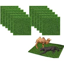 12 Pcs Fake Grass Craft Mats 2 Packs Mossy Artificial Turf, Premium Fairy Garden Grass and Dollhouse Grass for Mini DIY Projects, Small Garden Ornaments Green