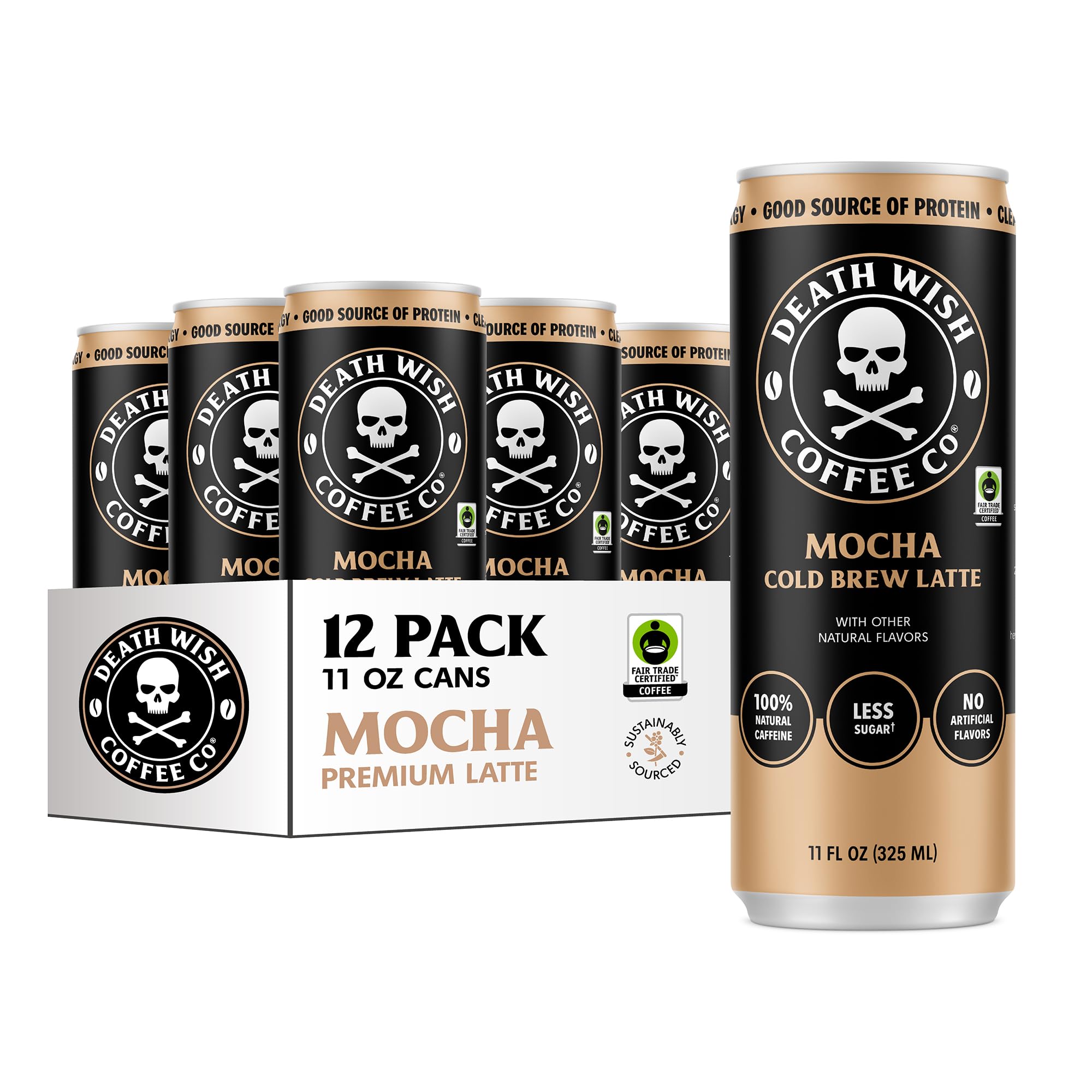 Amazon.com: Death Wish Coffee Mocha Cold Brew Latte, Fair Trade