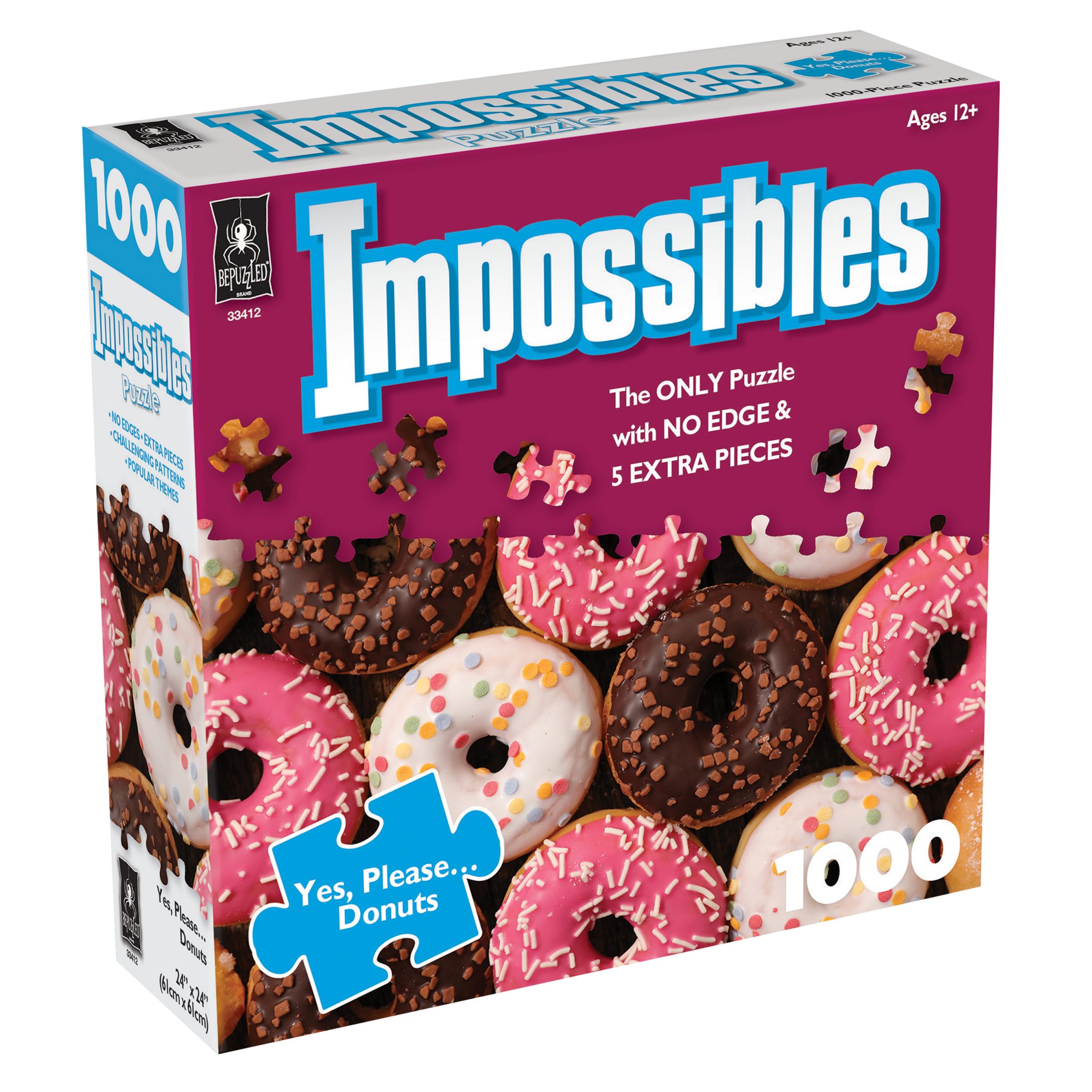 University Games 33412 Impossibles Puzzle-Donuts,Multi-colored,Large