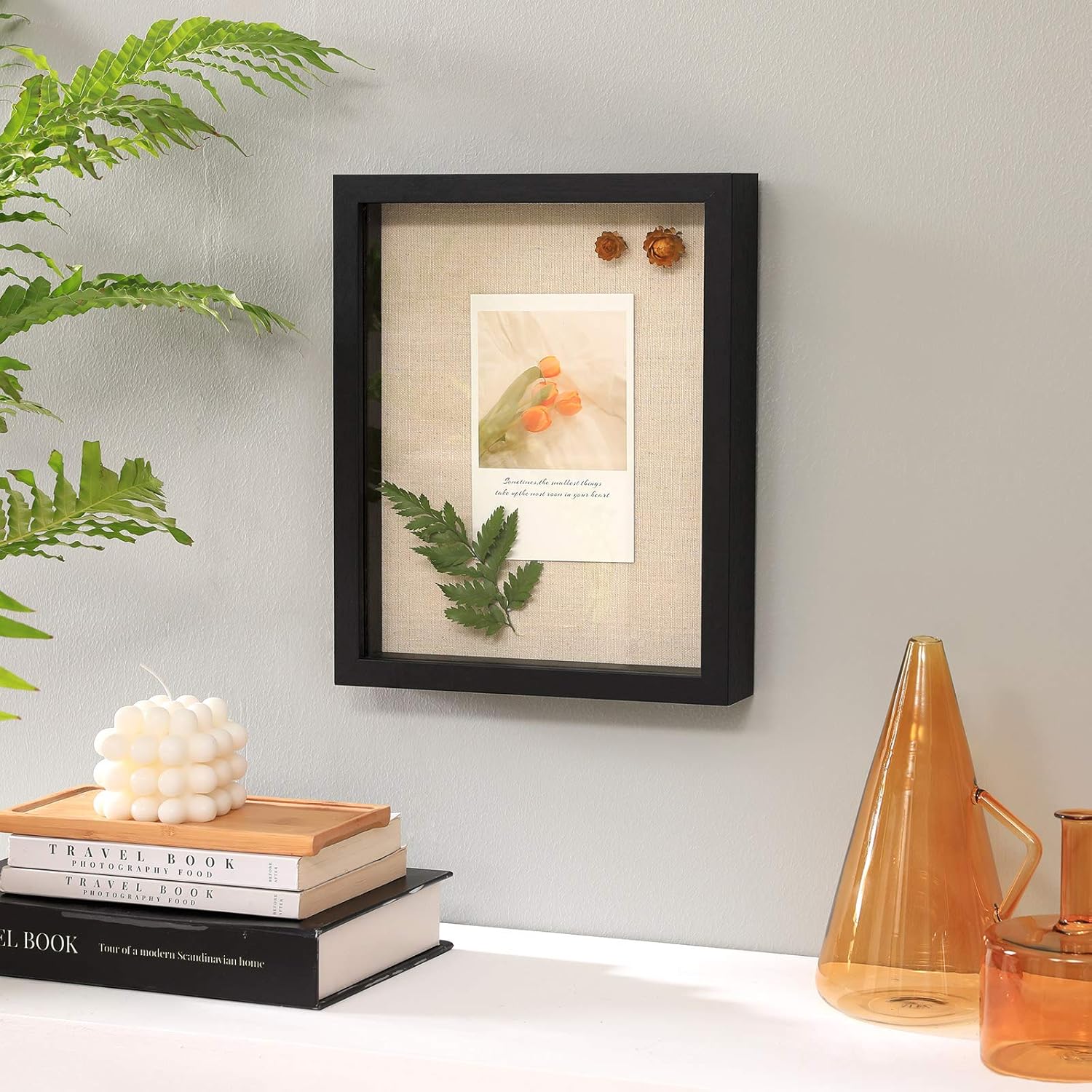 SONGMICS Different Sizes Picture Frames Bundle with 10-Pack Photo Frames and 1-Pack Shadow Box