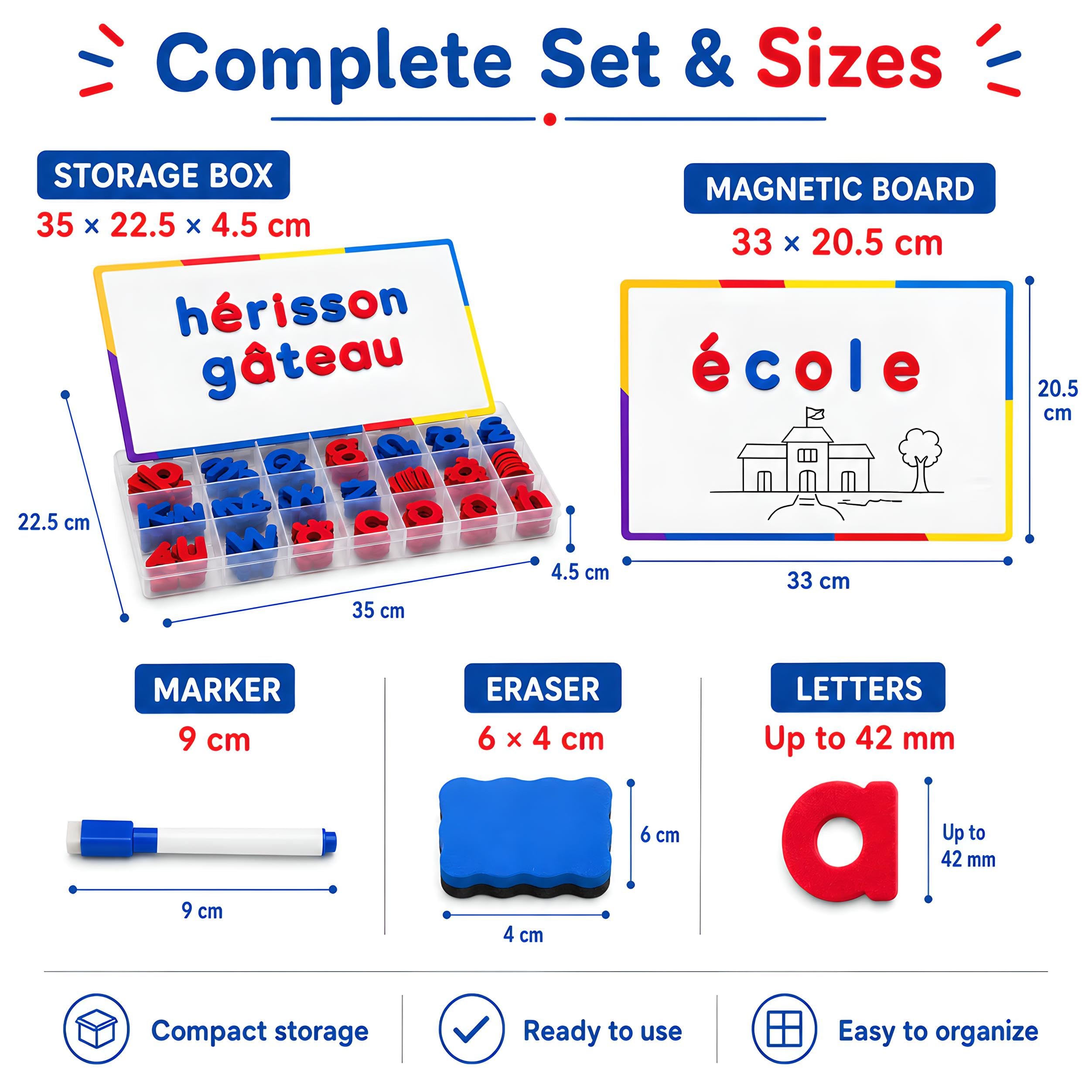 240 Lettres Magnétiques Françaises – Alphabet Coloré pour Phonétique et Écriture, Tableau, Réfrigérateur