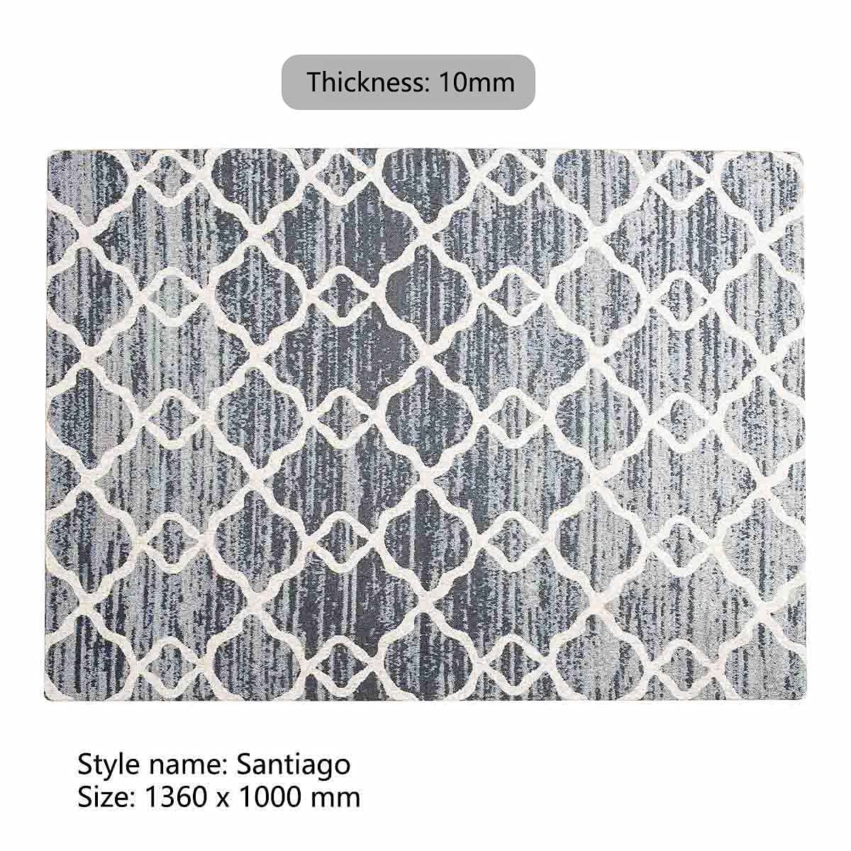 Tapete de lujo para silla de oficina para suelo alfombrado, tapete de escritorio de madera dura, 136 x 100 cm, tapete protector para silla de oficina en casa, protege suelos, antideslizante, Santiago