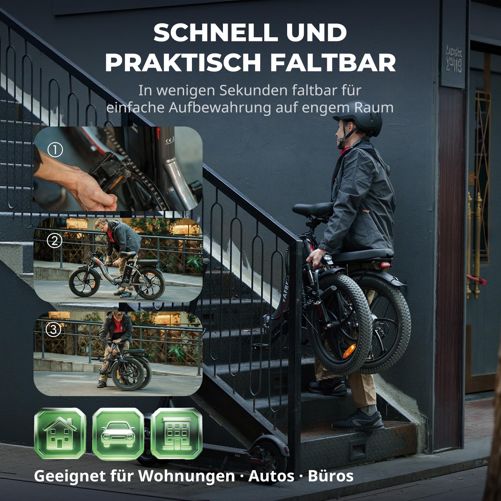 Fafrees F20 E Bike Klapprad 20 Zoll für Erwachsene [ Offiziell ] Herren Ebike Damen 18AH/ 20AH Akku, Elektrofahrrad 250W, E Fatbike 140kg, Elektro Fahrrad, Elektrisch Mountainbike 25km/h- Update