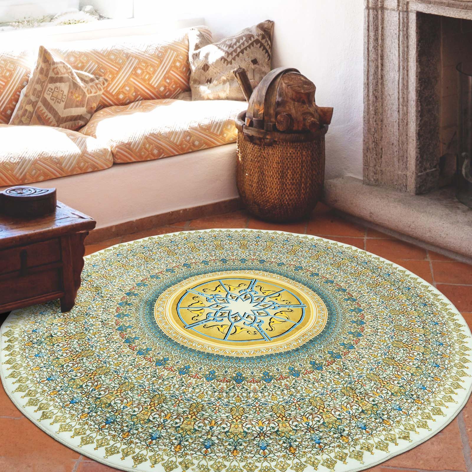 Betadistor Boho Round Rug for Bedroom 90X90 CM, 401-04090, 401-04000, 90cm / 3 ft - Image 3