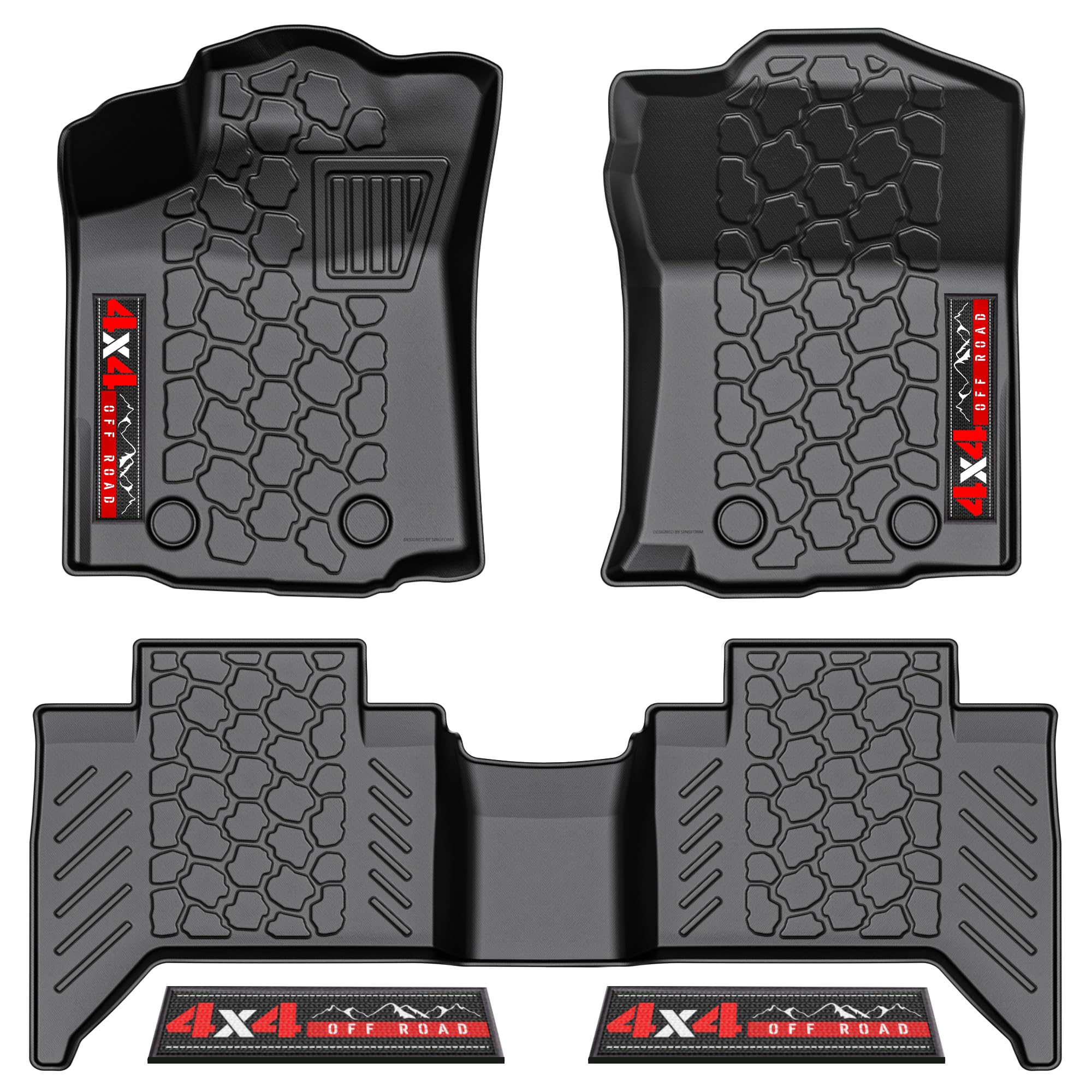 Photo 1 of Anti-Slip All-Weather Car Floor Mats 5Pcs Custom Fit 2018-2023 Toyota Tacoma Double Cab (Automatic Only) | Rubber Truck Floor Liners with Weather Strips | Car Carpet for Winter, Ski, Hunting, Camping 4X4 Off Road