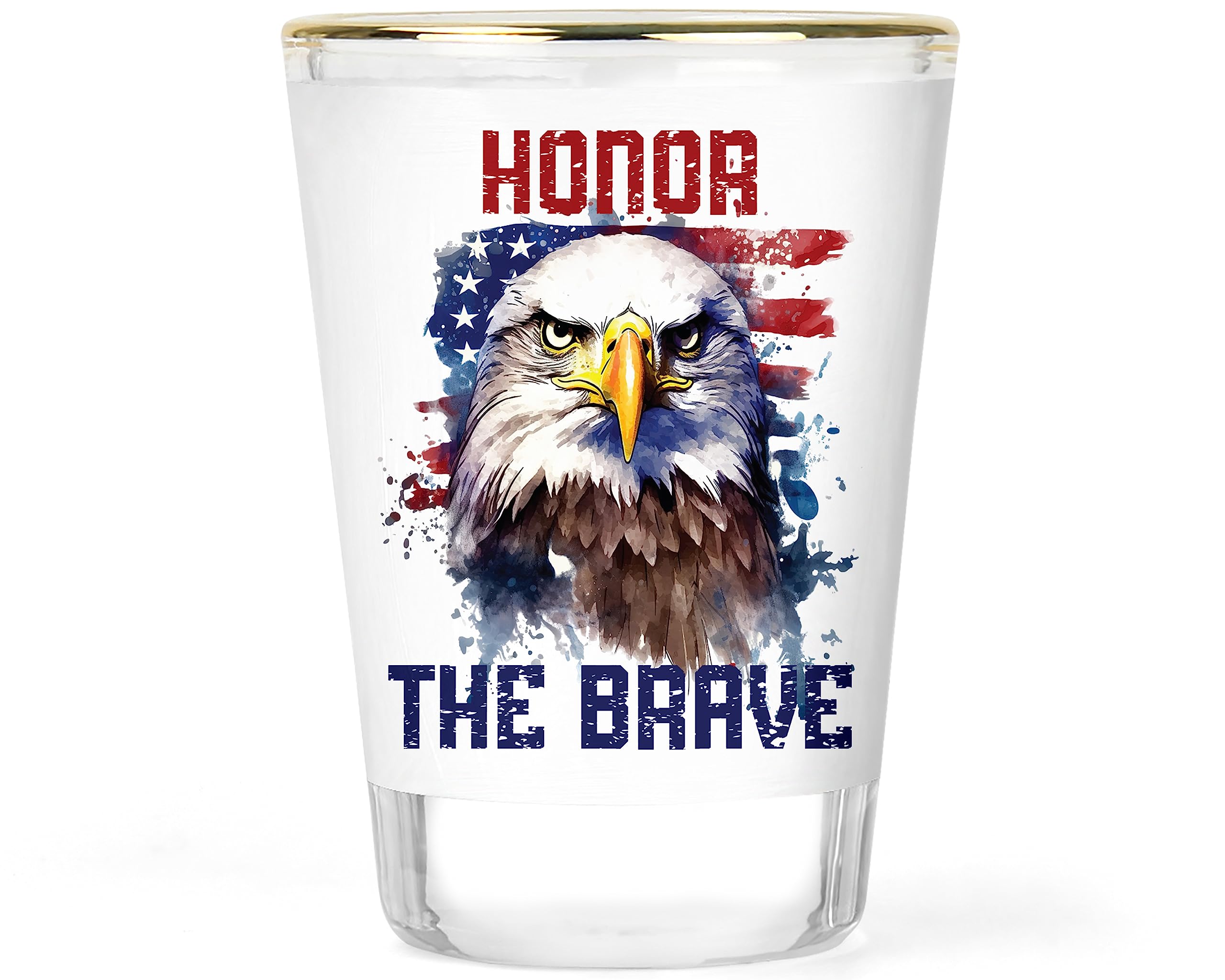 Veteran Shot Glass - Veterans Glass - Vet Shot Glass - Patriotic Shot Glass - Veterans Gift - Gift for Veteran - Honor the Brave Eagle Gift - USA Collectible Keepsake