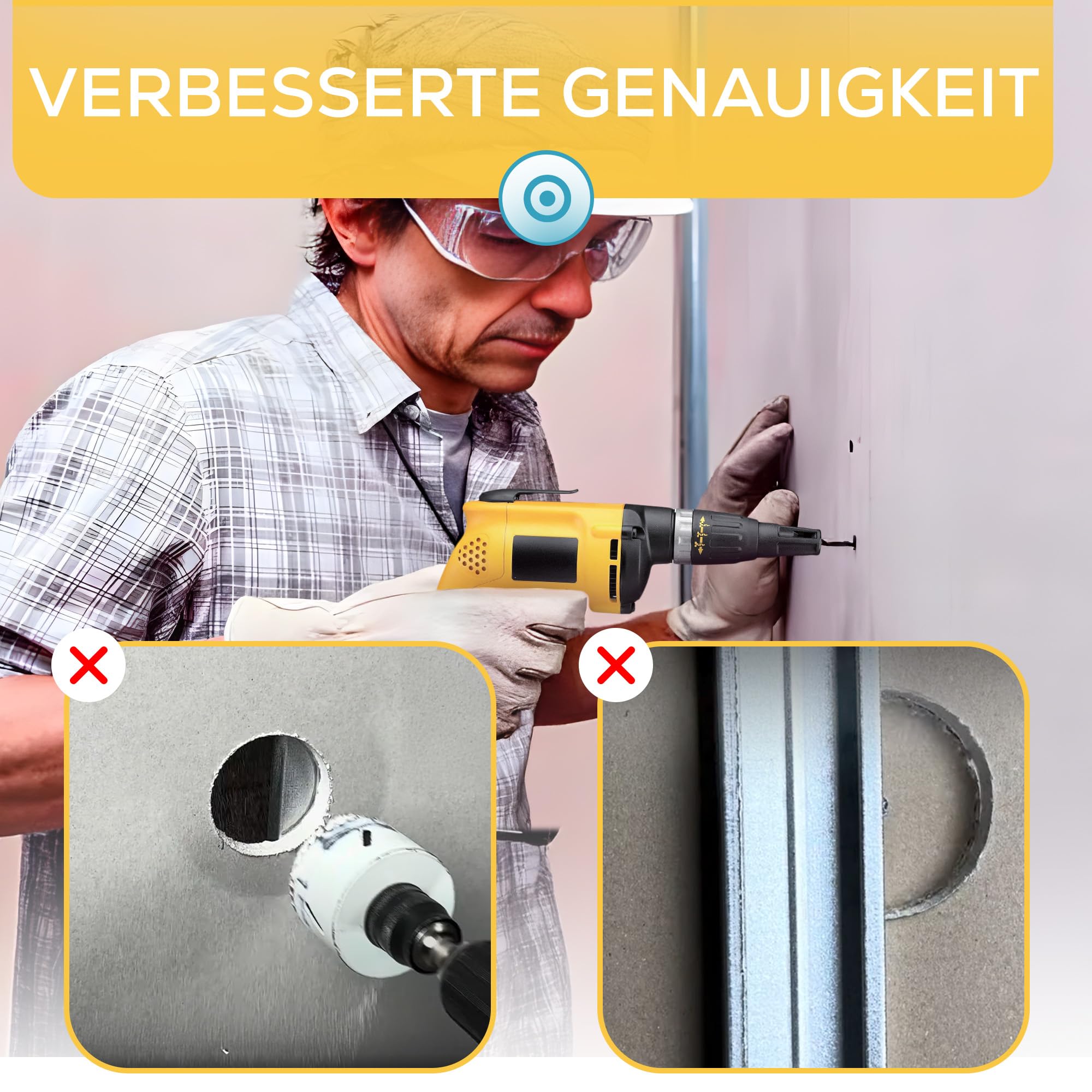 Leistungsstarker Neodym Magnet Schienendetektor für Gipskarton – Metalldetektor Magnet Trennwände, Ideales Trockenbau Werkzeug, auch für Elektriker und Installateure, Werkzeug für Schrauben und Dübel
