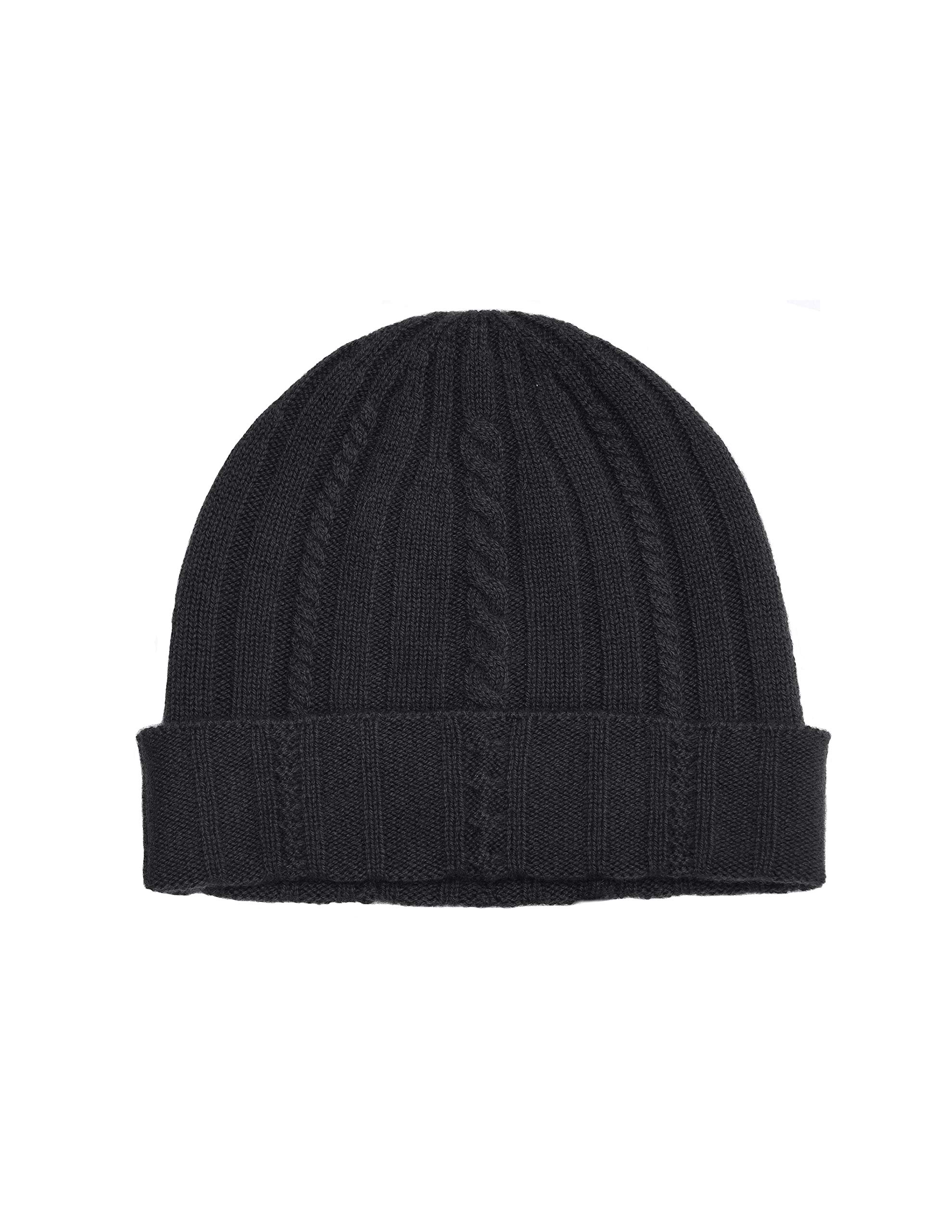 State Cashmere100% Pure Cashmere Cable Knit Beanie Hat - Ultimate Soft,Warm and Cozy