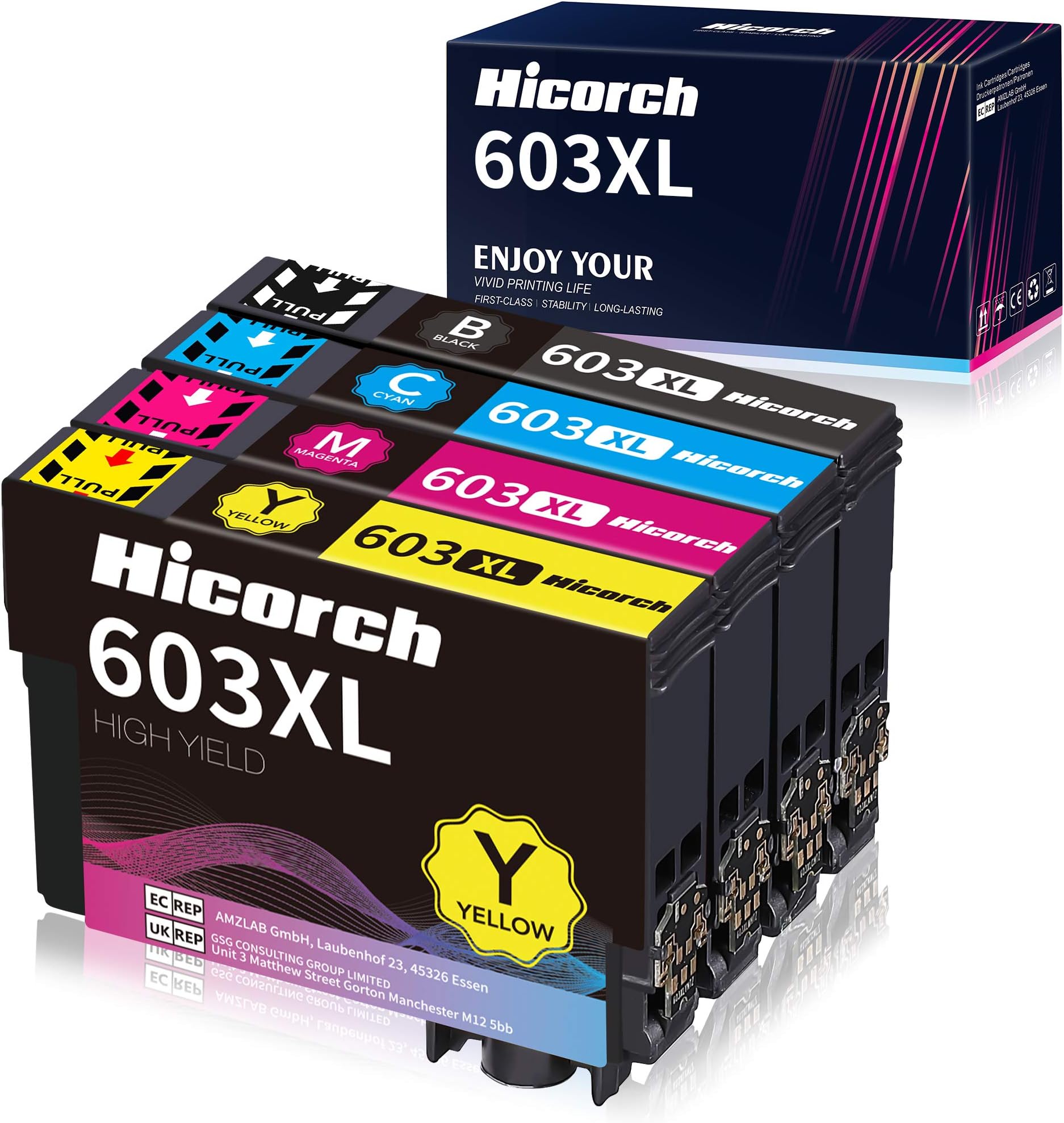 603XL Ink Cartridges Replacement for Epson 603 XL Multipack Compatible with Epson Expression Home XP-2100 XP-2105 XP-3100 XP-3105 XP-4100 XP-4105, Workforce WF-2810 WF-2830 WF-2835 WF-2850