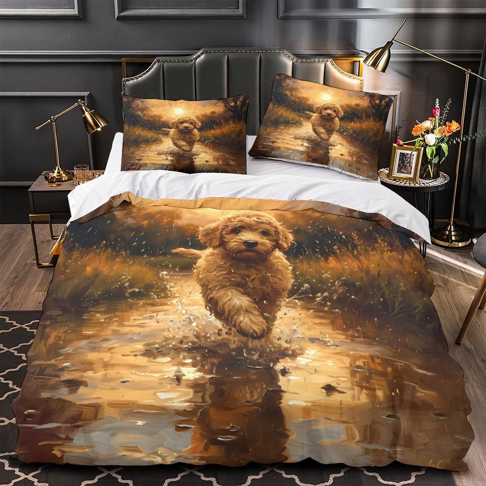 Housse de couette anti-allergique chiot pour en finir avec les parures rêches 135x200
