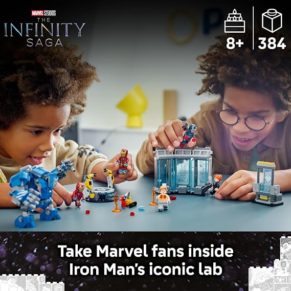 LEGO Marvel Iron Mans Laboratory: Hall of Armor Building Toy - Marvel Superhero Toy for Kids, Boys and Girls, Ages 8+ with Minifigures and a Mech - Gift Idea for Birthdays - 76315