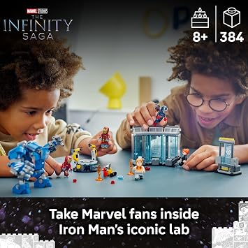 LEGO Marvel Iron Mans Laboratory: Hall of Armor Building Toy - Marvel Superhero Toy for Kids, Boys and Girls, Ages 8+ with Minifigures and a Mech - Gift Idea for Birthdays - 76315