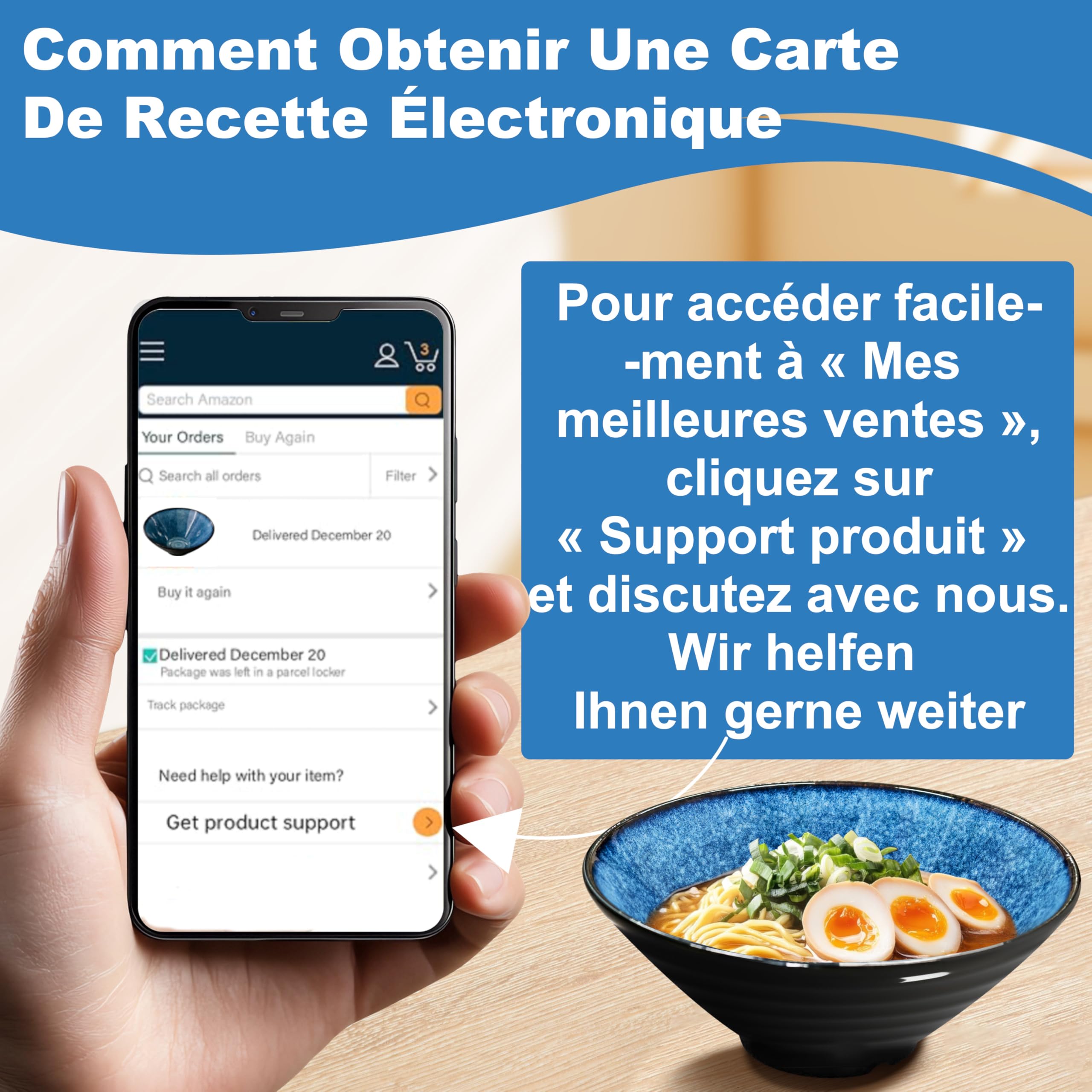 8 Pouces Ensemble De 2 Grands Bols Ramen En Céramique (8 Pièces), Vaisselle Japonaise Compatible Lave Vaisselle Avec Fourchette Baguettes Et Cuillère Bol à Soupe Salade Cadeaux Pour Hommes Femmes
