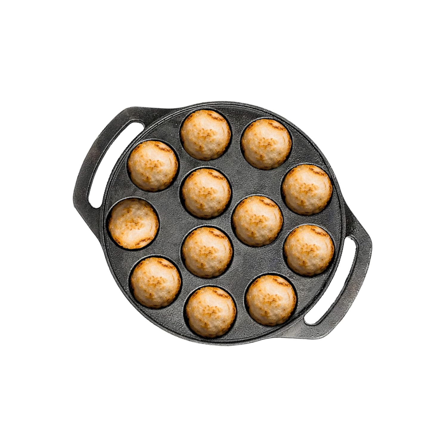COOKBEAT Pre-Seasoned Cast Iron Appam Pan 12 Cavity Heavy-Duty Paniyaram Maker for South Indian Breakfast Gas & Induction ... - Review, Price and Buying Guide