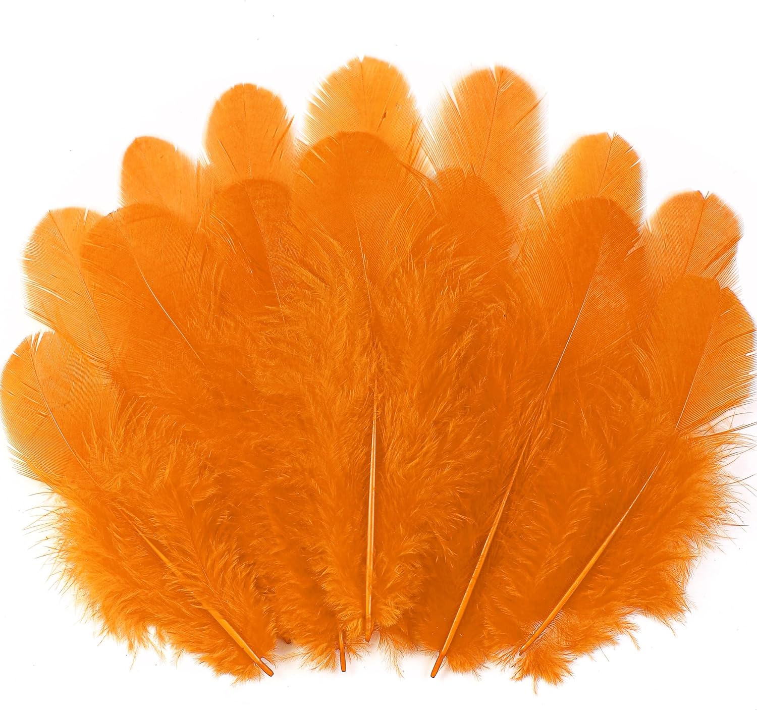 Soarer 300pcs Orange Rooster Feathers Bulk - 3-5inch Craft Feathers for Wedding Home Party, Dream Catcher Supplies and DIY Crafts(Orange)