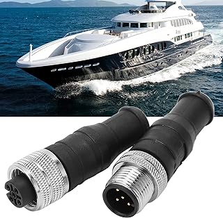 Cable for NMEA 2000丨 Qiilu 1 Pair Male Female Terminating Kit丨Pair for NMEA2000 Male Female Terminator Resistor 5Pin M12 Thread IP67 Waterproof for Lowrance Networks Boat/Yacht Series