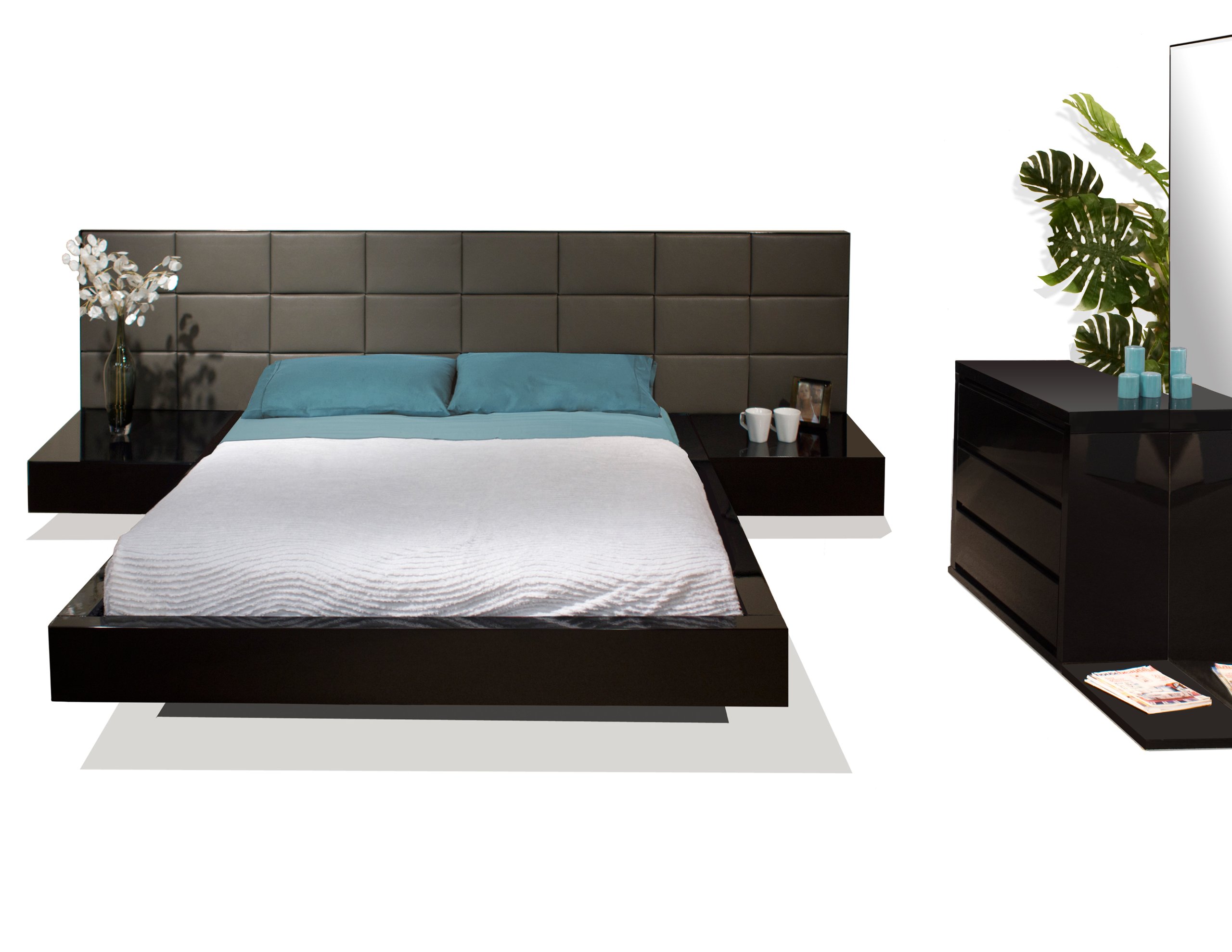 Sharelle Furnishings Sharon Black Lacquer Queen Bed