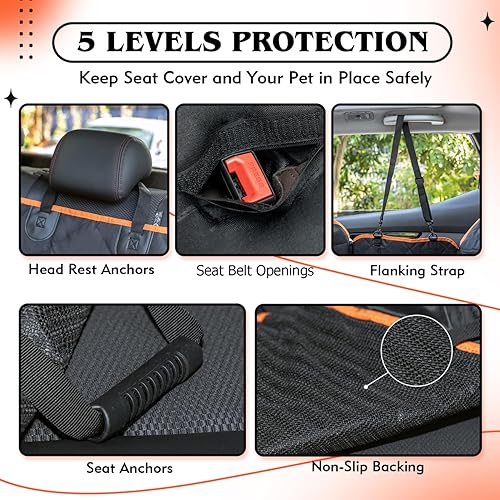 Miniatura 4 de Nobleza Extensor de asiento trasero para perro y mascota, protector de asiento trasero convertible antideslizante impermeable con ventana visual de