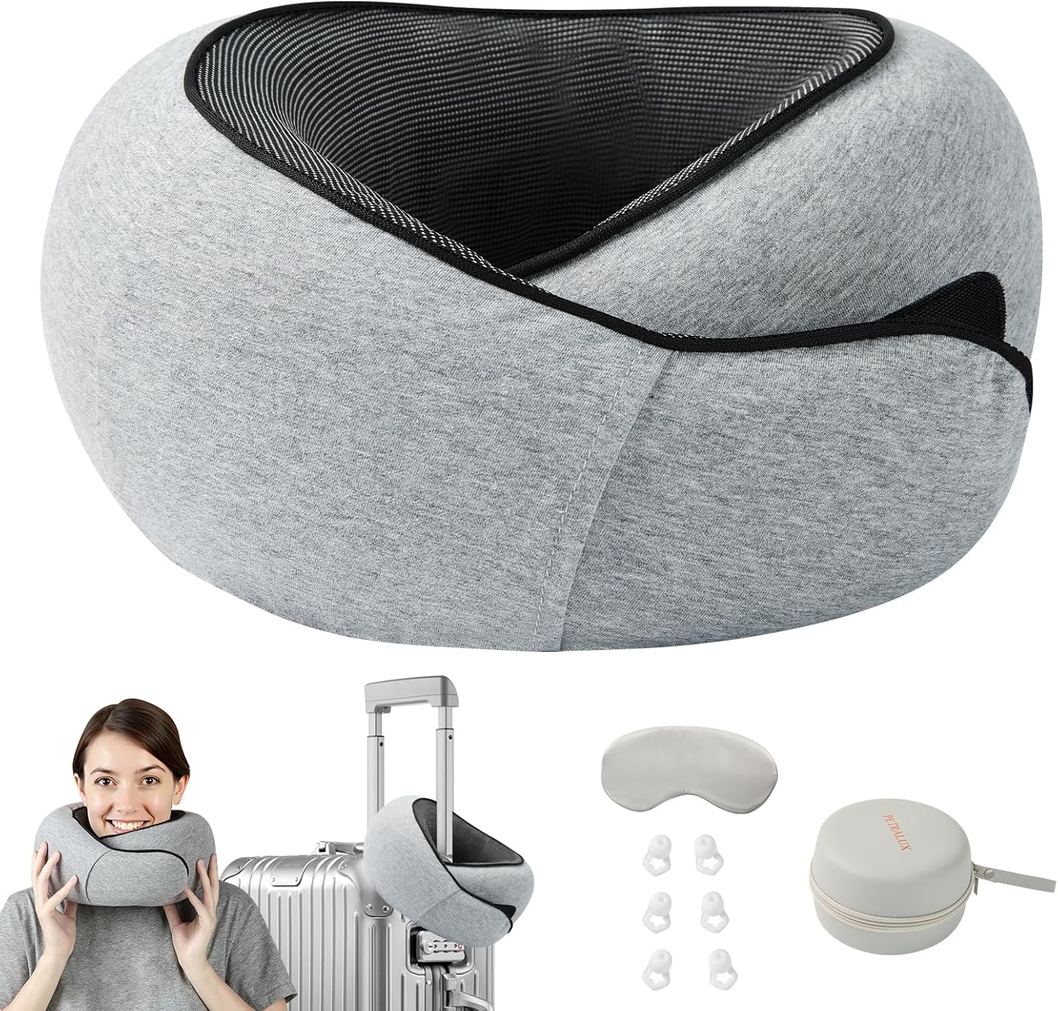 Travel Pillow, Travel Pillows for Airplanes 100% Pure Memory
