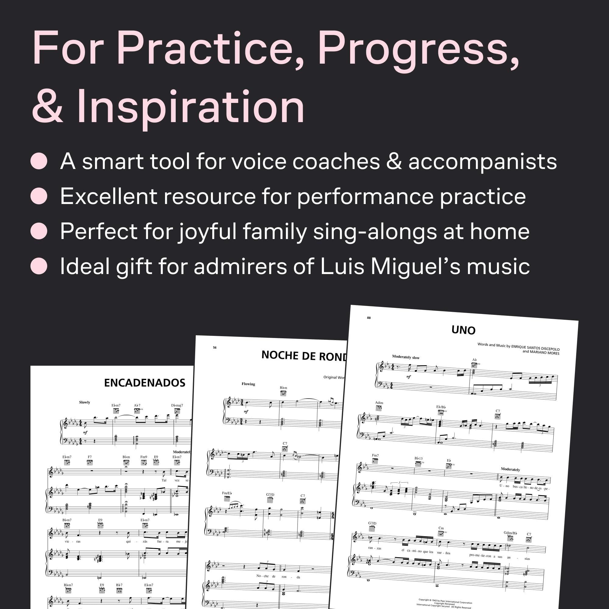 Luis miguel piano, voix, guitare: Selections from Romance, Segundo Romance, and Romances