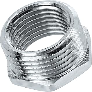 BFG Water Pipe Plumbing Fittings 3/4" BSP Male x 1/2" BSP Female Reducer Bushing, BSP Fittings, Chrome-Plated Brass, Plumbing Joints and Connections, 10 Bar, Max. Temp. 95°C, BSP Connector