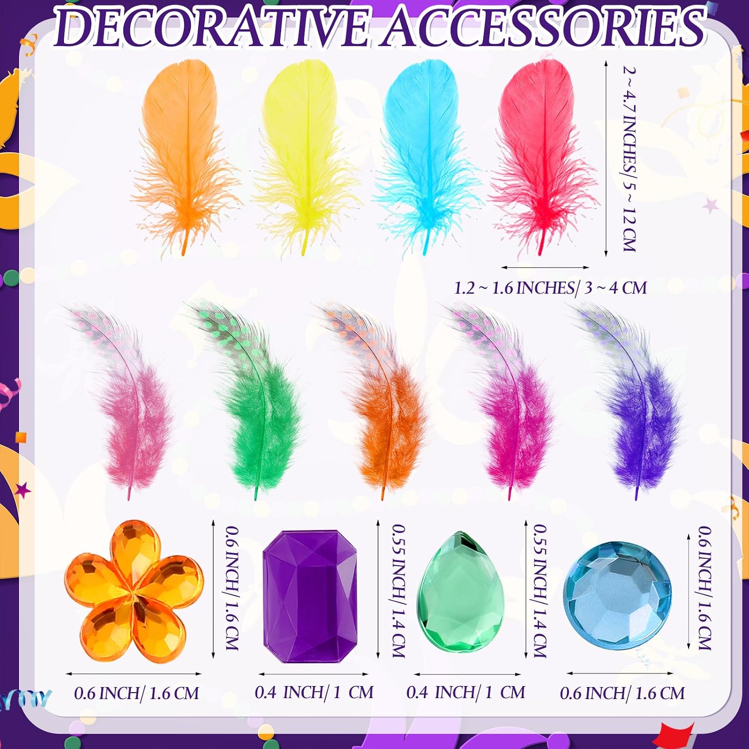 Leyndo Mardi Gras Mask to Decorate Kit DIY Blank Paper Make Your Own Mask with Paint Feather Acrylic Diamond